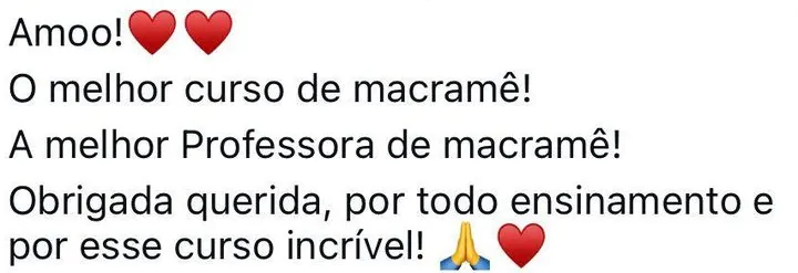 Print do depoimento da aluna